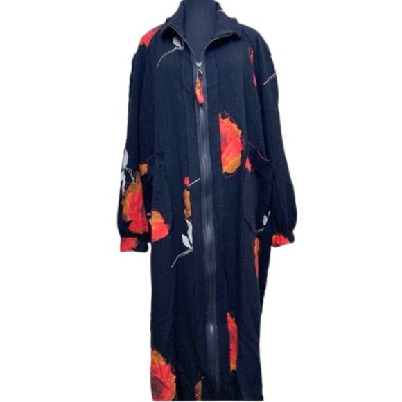 BREAD & BUTTER Womens Small Gauze Floral Oversized Lagenlook Artsy Jacket - Picture 2 of 14